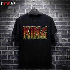 King Letter Iron on Rhinestone Transfer