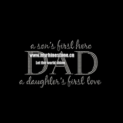 Dad Letter Hot Fix Rhinestone Transfer