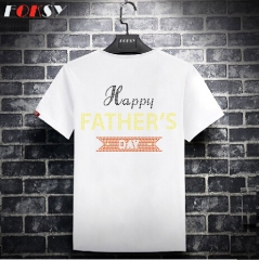 Happy Father's Day Letter Heat Rhinestone Transfer Design