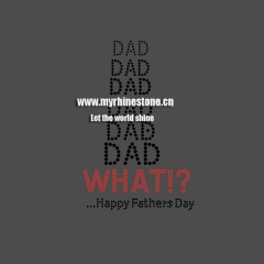 Happy Father's Day Letter Heat Rhinestone Transfer
