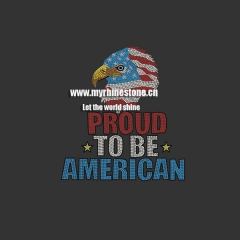 Proud to be American Heat Rhinestone Motif