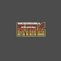 King Letter Iron on Rhinestone Transfer