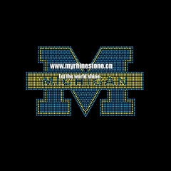 M Letters Hot-fix Rhinestone Motif