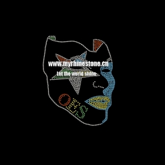 OES Star Iron on Rhinestone Motif