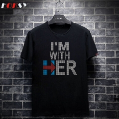 I'm with Her Letter Iron on Rhinestone Motif