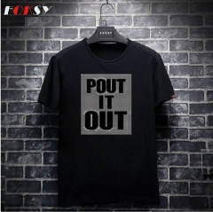 Crystal Letter POUT IT OUT Custom Hot Fix Rhinestone Transfer Design for T-shirt