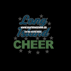 Long Island Cheer Star Letter Heat Rhinestone Motif