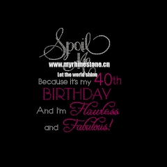 Spoil Letter Iron on Rhinestone Motif