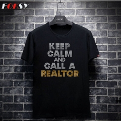 Keep Calm and Call a Realtor Letter Heat Rhinestone Motif