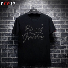 Blessed Grandma Letter Heat Rhinestone Transfer