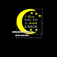 I Love You to the Moon and Black Star Heat Rhinestone Transfer