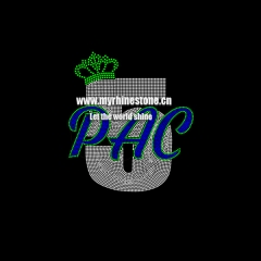 PAC 5 Crown Iron on Rhinestone Motif