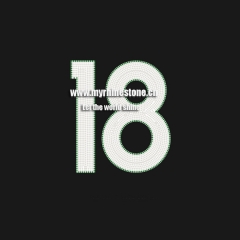 18 Number Hot Fix Rhinestone Transfer