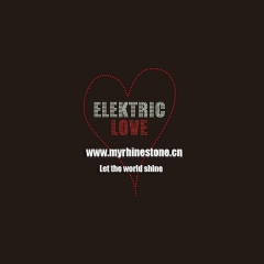 Elektric Love Heart Hot Fix Rhinestone Motif