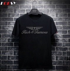 Rich and Famous Letters Iron on Rhinestone Motif