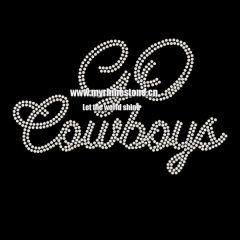 Letters Go Cowboys Heat Rhinestone Motif