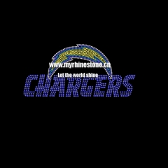 Chargers Iron on Rhinestone Transfer