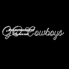Go Cowboys Letters Heat Rhinestone Motif