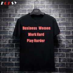 Business Women Letters Work Hard Play Harder Heat Rhinestone Motif