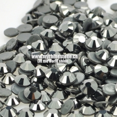 Jet Hematite Round Shape Flat-back MCE Machine Cut Rhinestones