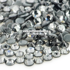 Black Diamond Round Shape Flat-back MCE Machine Cut Rhinestones