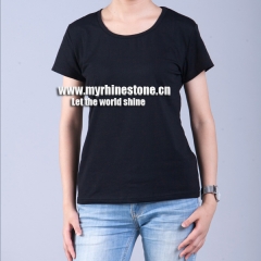 Black Cotton Round Neck T-shirts