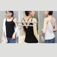 White Black Women Cotton Tank Tops