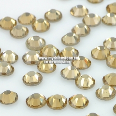Light Topaz Round Shape Flat-back MCE Machine Cut Rhinestones