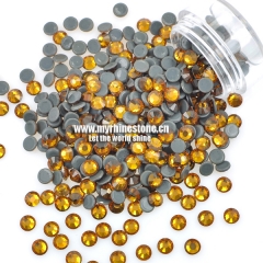Dark Amber Round Shape Flat-back MCE Machine Cut Rhinestones