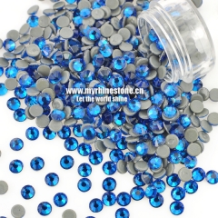 Capri Blue Round Shape Flat-back MCE Machine Cut Rhinestones