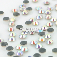Crystal AB Round Shape Flat-back MCE Machine Cut Rhinestones