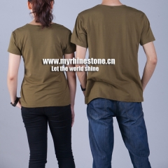 Brown Cotton Round Neck T-shirts