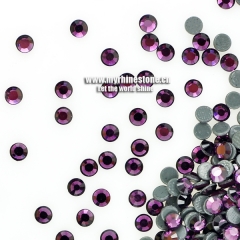 Amethyst Round Shape Flat-back MCE Machine Cut Rhinestones