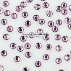 Violet Round Shape Flat-back MCE Machine Cut Rhinestones