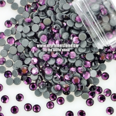 Amethyst Round Shape Flat-back MCE Machine Cut Rhinestones