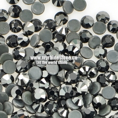 Jet Hematite Round Shape Flat-back MCE Machine Cut Rhinestones