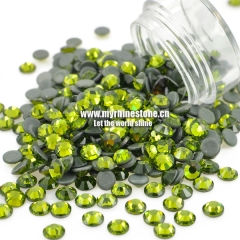 Olivine Round Shape Flat-back MCE Machine Cut Rhinestones