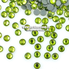Olivine Round Shape Flat-back MCE Machine Cut Rhinestones