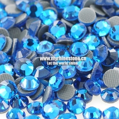Capri Blue Round Shape Flat-back MCE Machine Cut Rhinestones