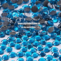 Capri Blue Round Shape Flat-back Korean Loosing Rhinestones