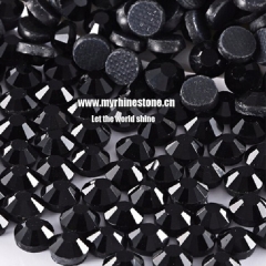 Jet Black Round Shape Flat-back Korean Loosing Rhinestones