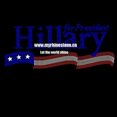 Hillary Iron on Rhinestone Transfer