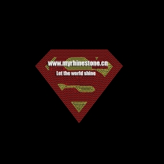 Super man Rhinestone Motif Hot Fix Transfers