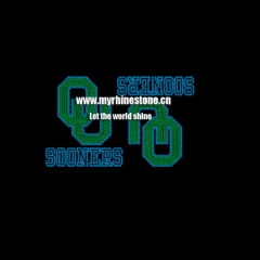 Sooners Letters Heat Rhinestone Motif