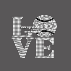 Custom LOVE Motif Hot Fix Crystal Rhinestone Heat Transfer Design Iron on T-shirt