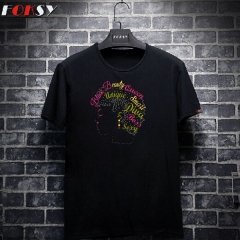 Custom Afro Girl Black Beauty Queen Motif Hotfix Rhinestone Iron on Transfer for Clothing
