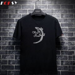 Custom Hot Fix Gecko Motif Rhinestone Heat Transfer Design Iron on Clothing