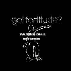 Custom Got Fortitude Gymnastic Hot Fix Motif Rhinestone Heat Transfer