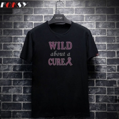 Wild about a Cure Pink Ribbon Heat Rhinestone Transfer