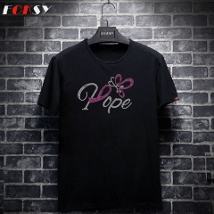 Hope Butterfly Pink Ribbon Heat Rhinestone Transfer